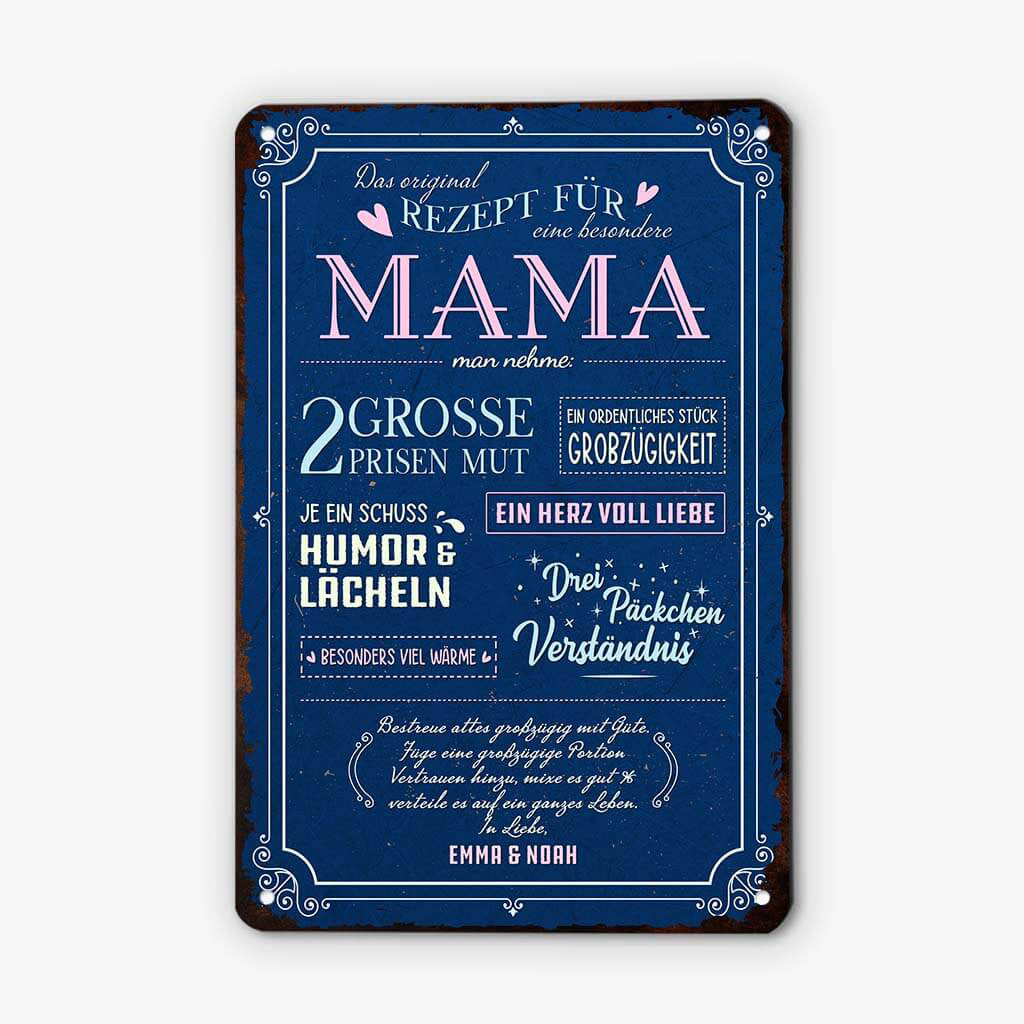 Rezept Für Eine Besondere Mama - Personalisiertes Geschenk | Türschild für Mamas