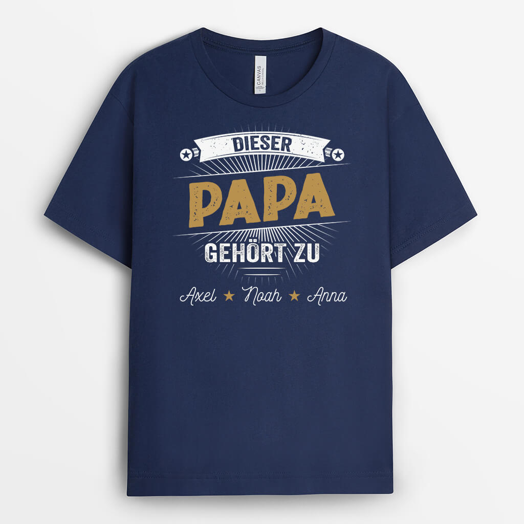 Dieser Papa/Opa Gehört Zu - Personalisiertes Geschenk | T-Shirt für Herren