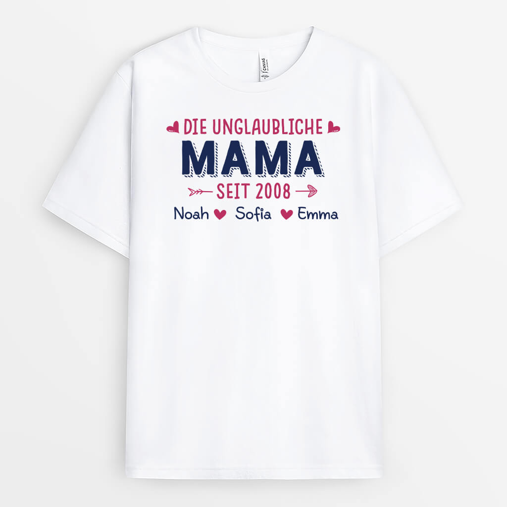 Die Unglaubliche Mama - Personalisiertes Geschenk | T-Shirt für Mamas