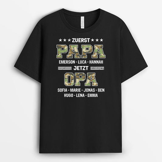 2088AGE1 personalisiertes erst dad jetzt papa t shirt