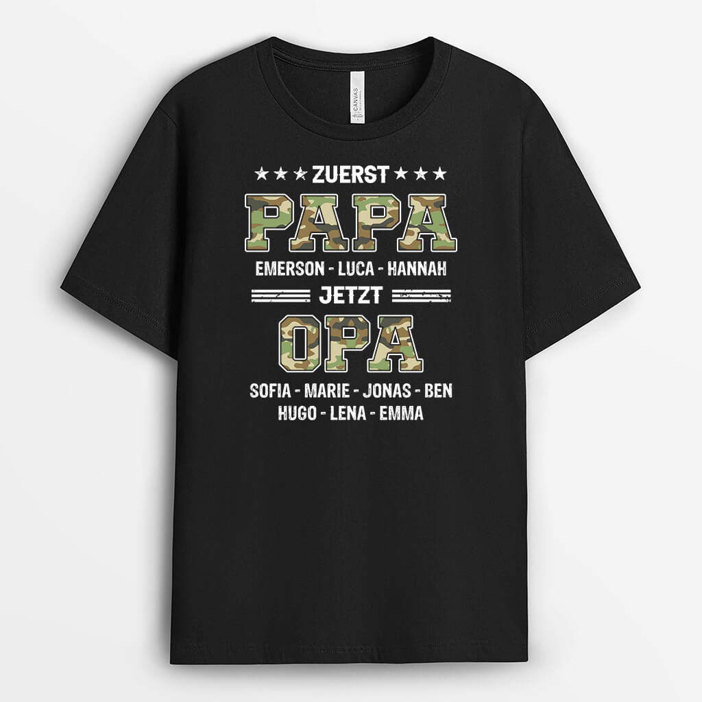 Erst Papa Jetzt Opa - Personalisiertes Geschenk | T-Shirt für Herren
