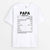Mama/Papa Nährwertangaben - Personalisiertes Geschenk | T-Shirt für Großeltern