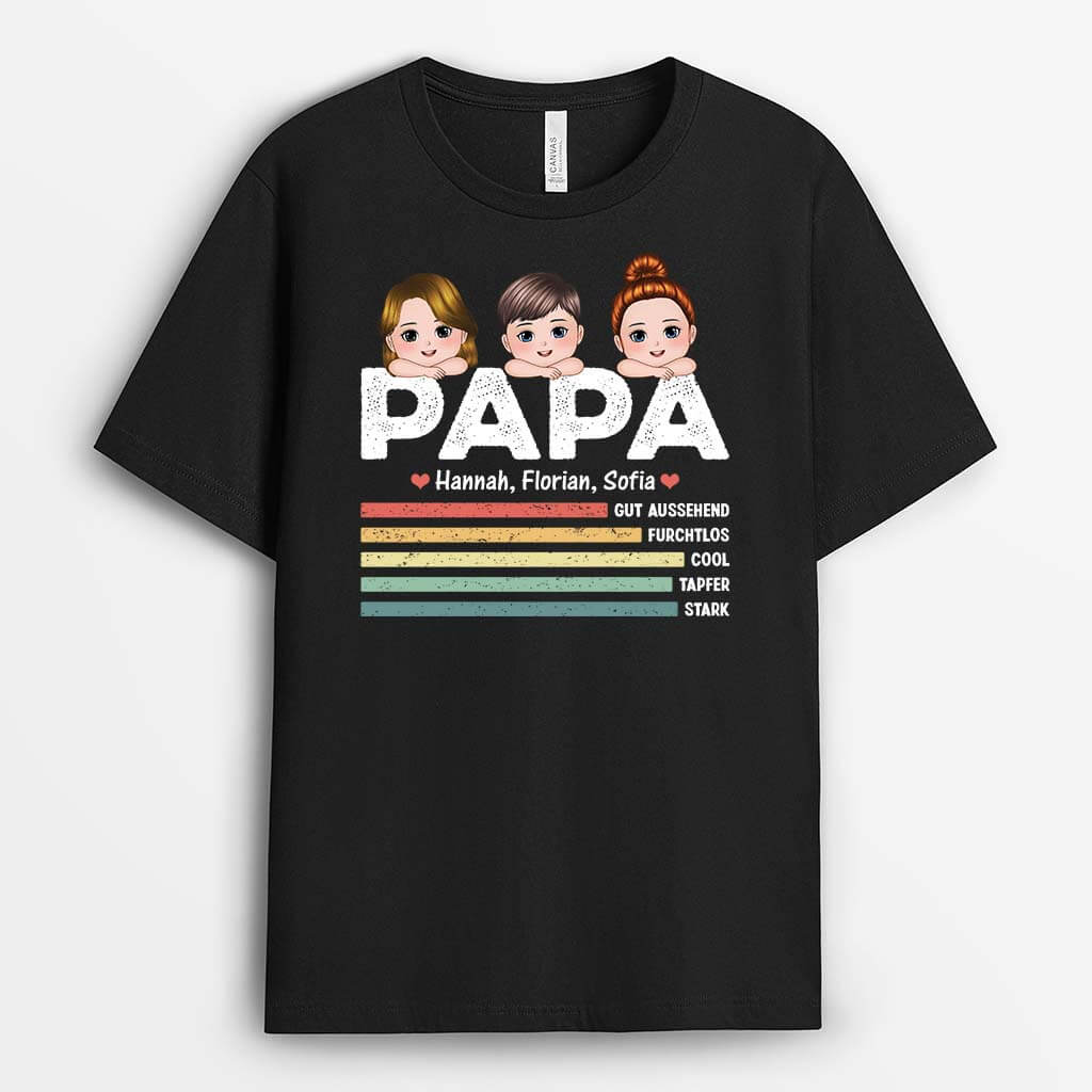 Papa Kinder - Personalisiertes Geschenk | T-Shirt für Papas