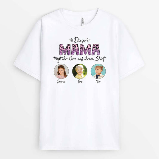 2113AGE1 personalisiertes diese mama tragt ihr herz auf ihrem shirt t shirt