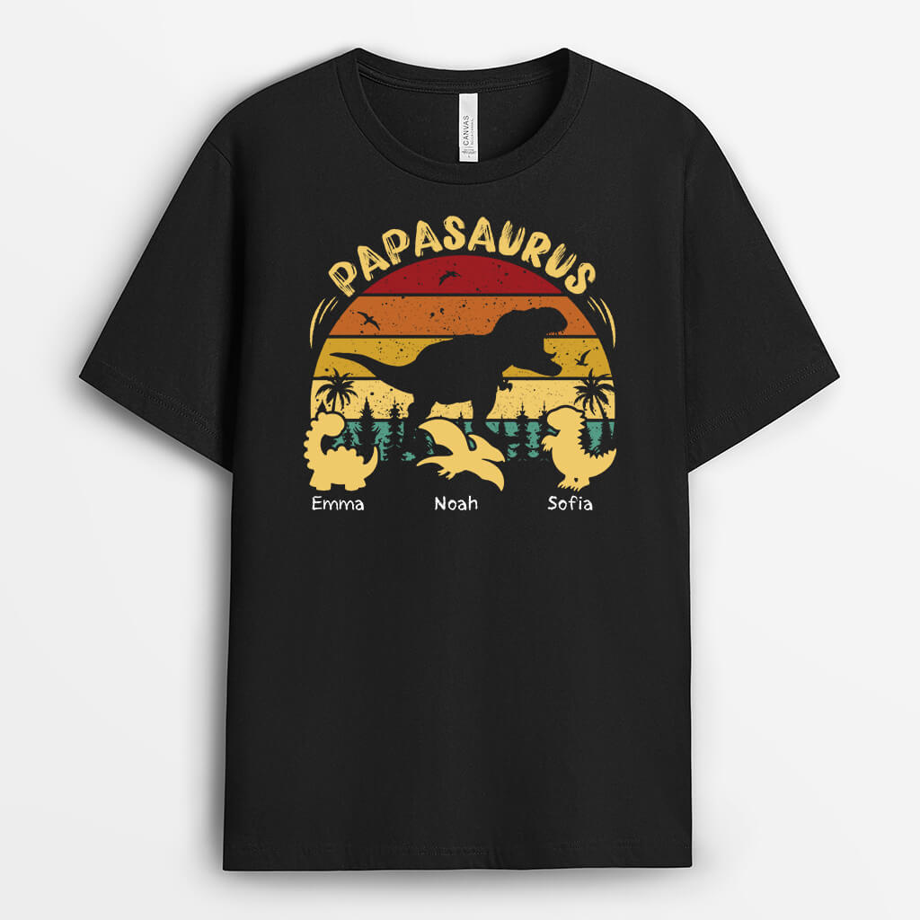 Papasaurus - Personalisiertes Geschenk | T-Shirt für Papas