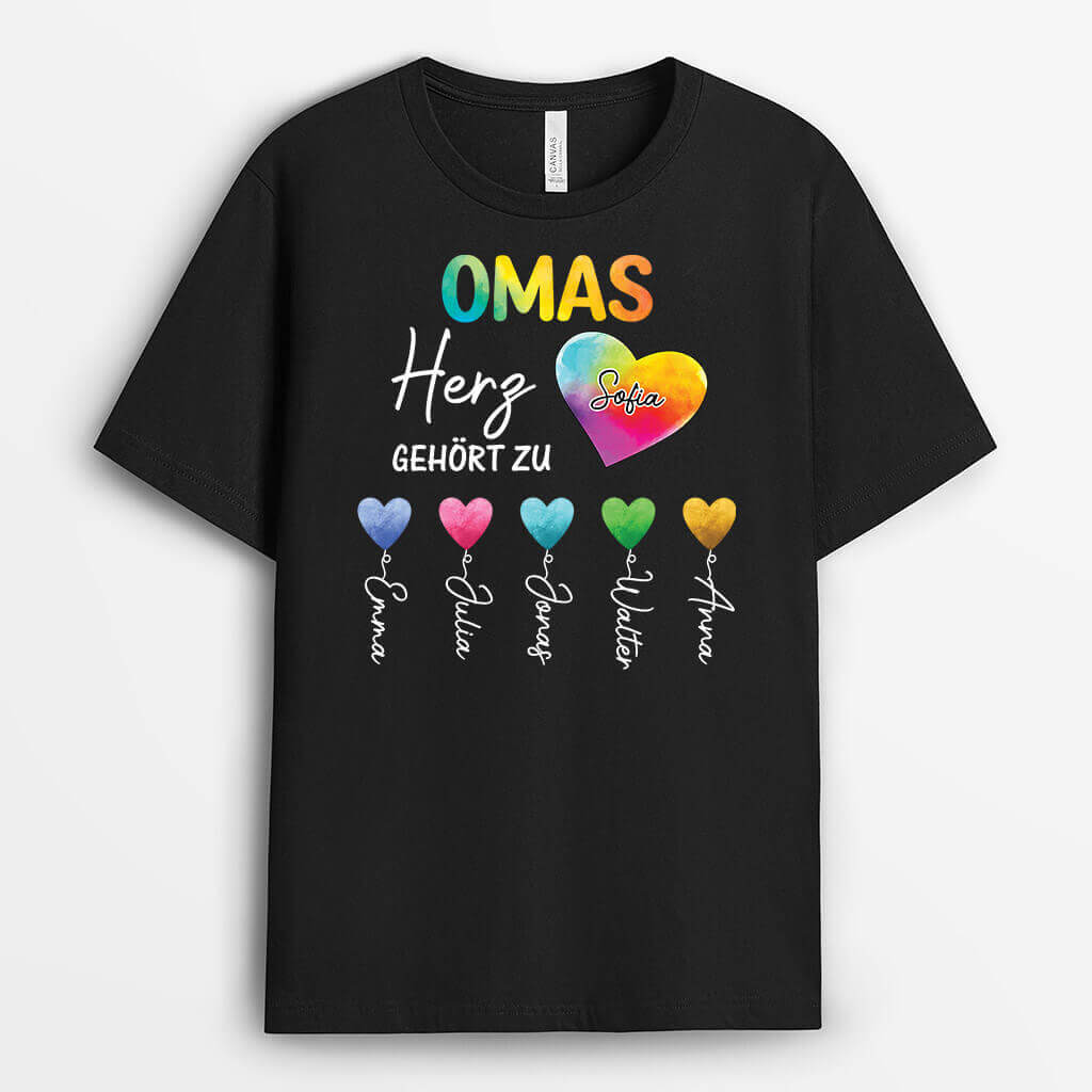 Das Herz Dieser Oma/Mama Gehört Zu - Personalisiertes Geschenk | T-shirt für Frauen