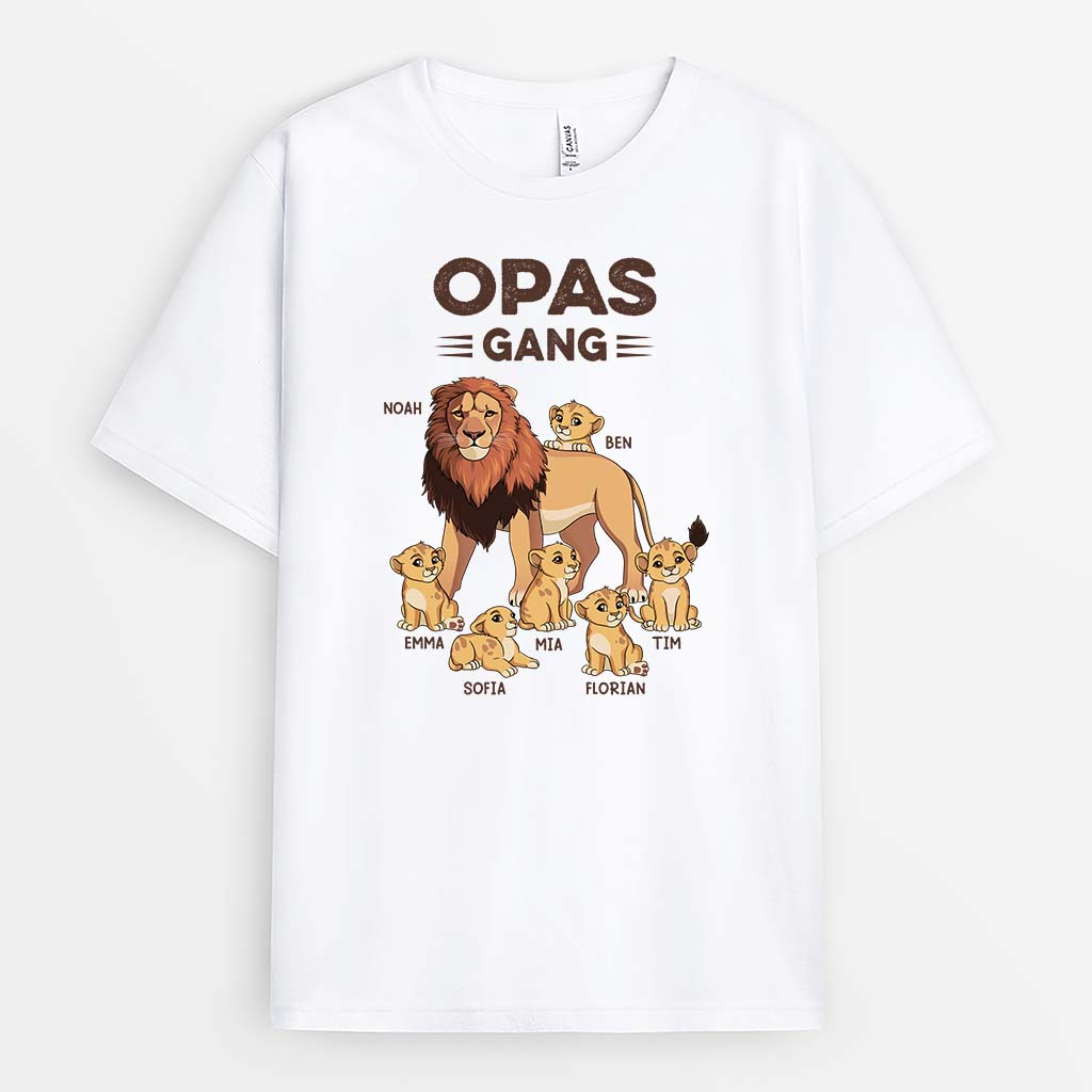 Papas/Opas Löwenbande - Personalisiertes Geschenk | T-shirt für Herren