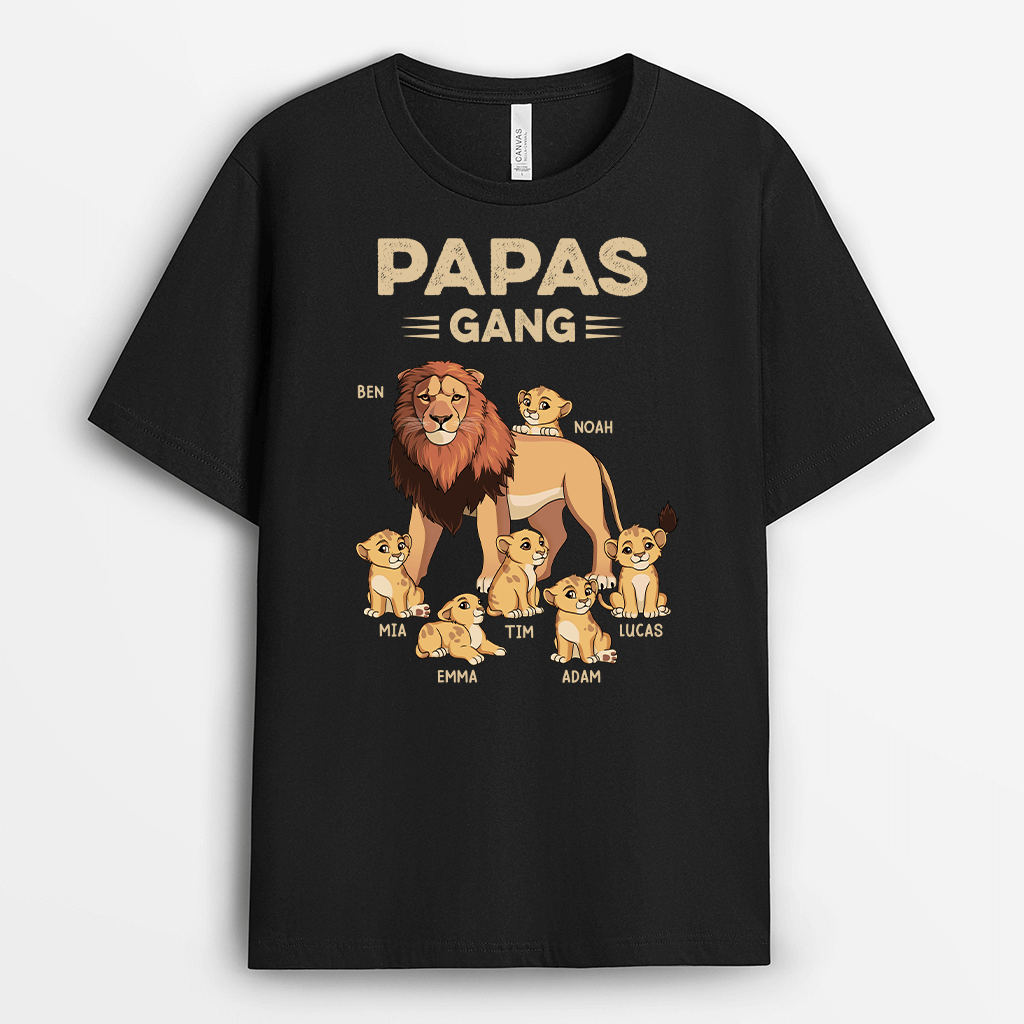 Papas/Opas Löwenbande - Personalisiertes Geschenk | T-shirt für Herren