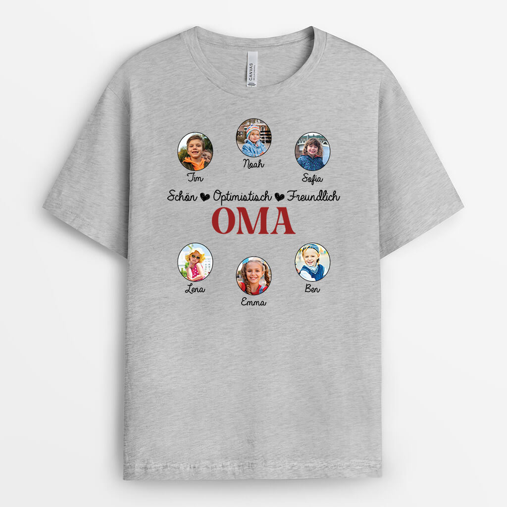 2149AGE2 personalisiertes schone fursorgliche tapfere niedliche freundliche oma t shirt