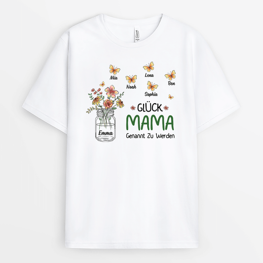 2151AGE1 personalisiertes gluck mama genannt zu werden t shirt