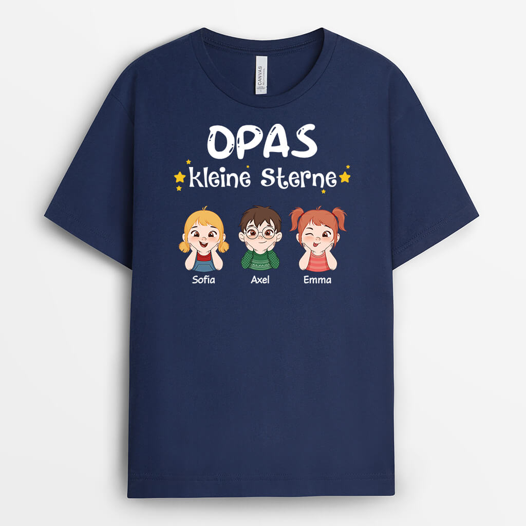 Papa/Opas Kleine Sterne - Personalisiertes Geschenk | T-shirt für Herren