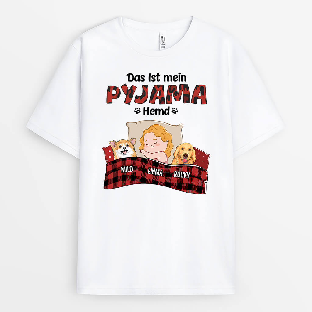 Das Ist Mein Pyjama Hemd Mit Hund - Personalisiertes Geschenk | T-shirt für Hundeliebhaber