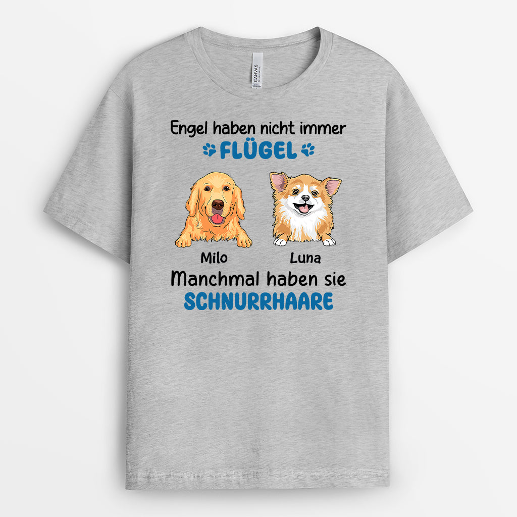 2176AGE2 personalisiertes engel haben nicht immer flugel manchmal haben sie schnurrhaare hunde t shirt 2176a9a5c