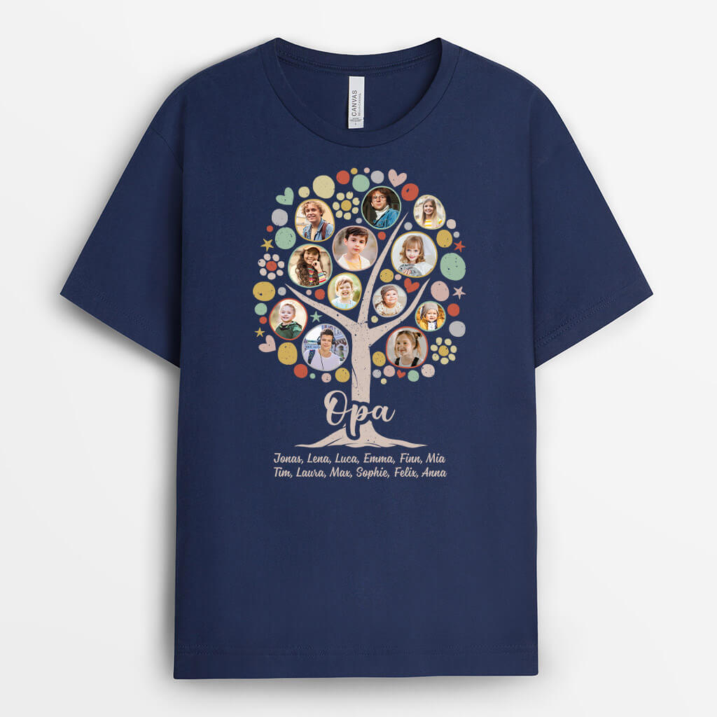 Papa Familienbaum - Personalisiertes Geschenk | T-shirt für Papas