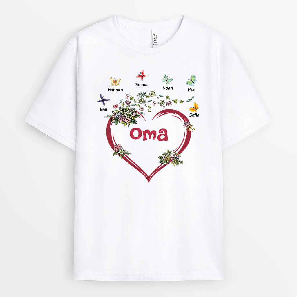 Oma Herz Natur - Personalisiertes Geschenk | T-Shirt für Omas