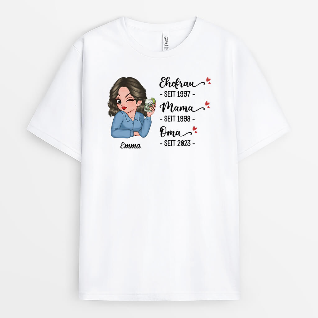 Ehefrau Mama Oma - Personalisiertes Geschenk | T-Shirt für Frauen