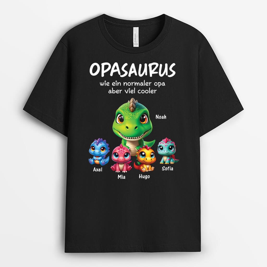 Papasaurus/Opasaurus - Personalisiertes Geschenk | T-Shirt für Papas/Opas