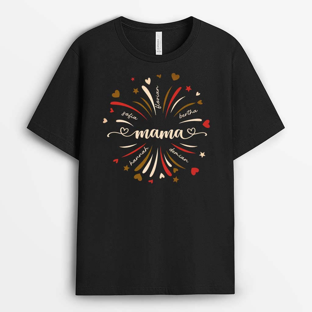 Oma/Mama Und Feuerwerk - Personalisiertes Geschenk | T-shirt für Omas/Mamas