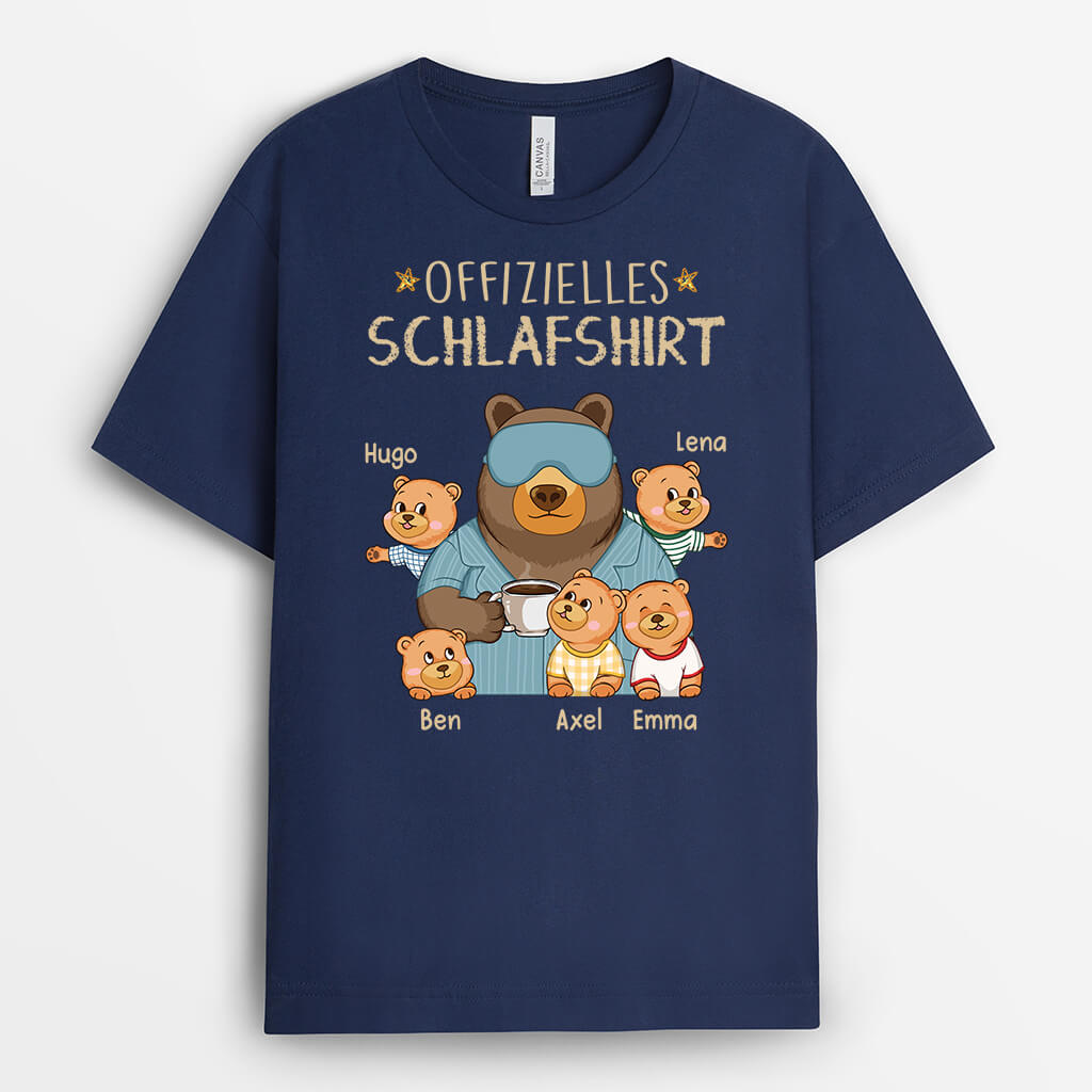 Offizielles Schlafshirt Bären - Personalisiertes Geschenk | T-shirt für Opas/Papas