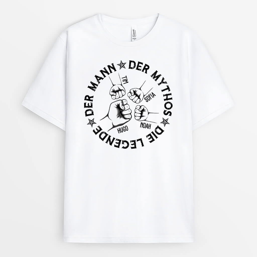 Der Mann Der Mythos Die Legende Mit Faust - Personalisiertes Geschenk | T-shirt für Opas/Papas