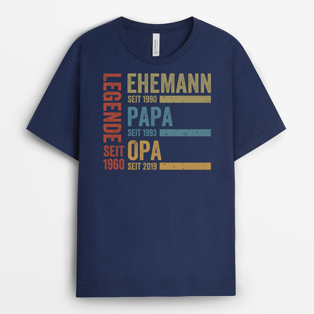 2274AGE2 personalisiertes legende ehemann papa und opa zeit t shirt 2274a9e5b