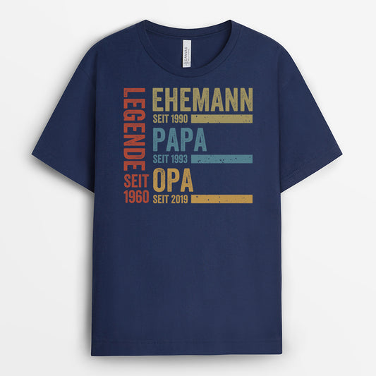 2274AGE2 personalisiertes legende ehemann papa und opa zeit t shirt 2274a9e5b
