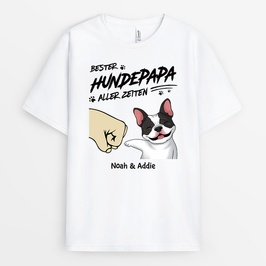 2279AGE1 personalisiertes bester hundepapa beste hundemama aller zeiten t shirt 2279a5g5c