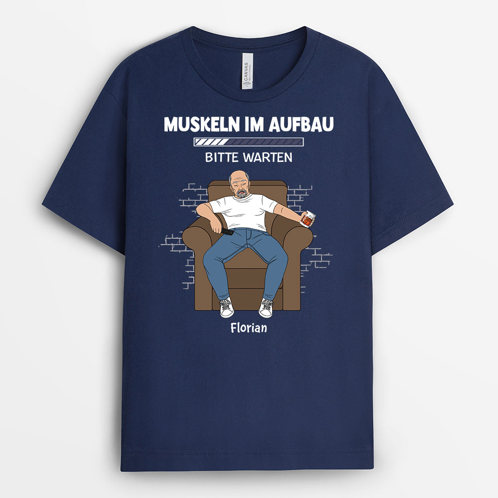 2284AGE2 personalisiertes muskeln werden installiert bitte warten t shirt