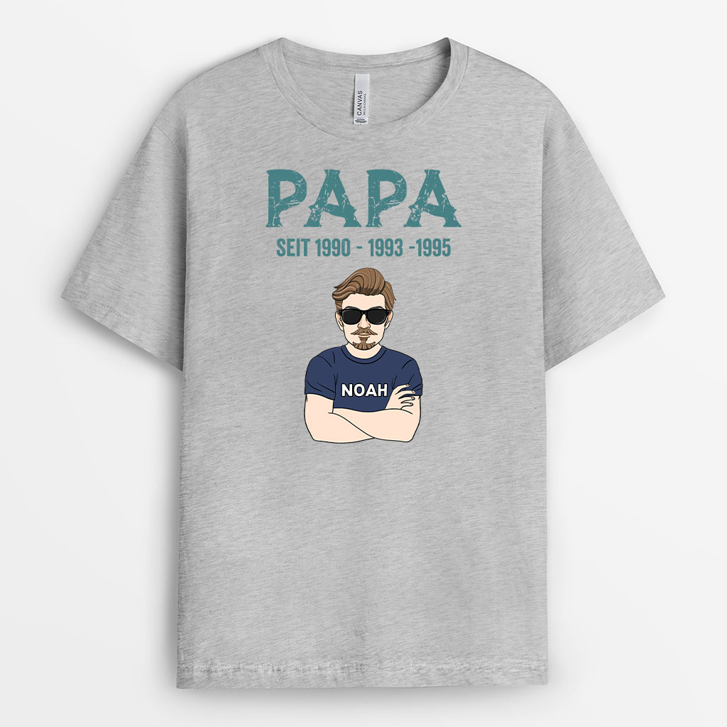2285AGE2 personalisiertes papa seit mehreren jahren t shirt 2285a688b