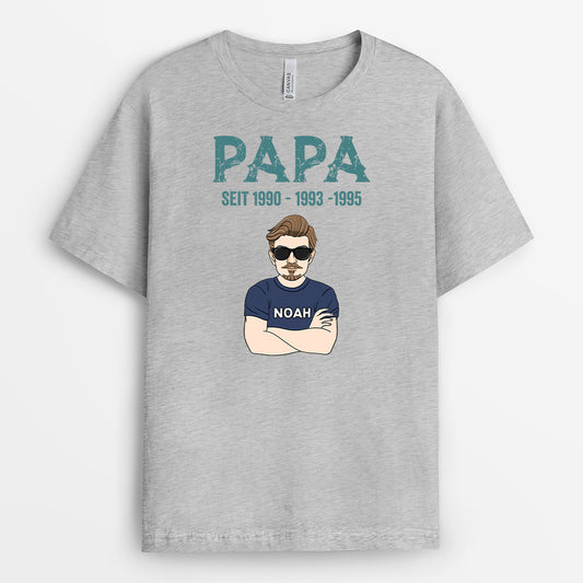 2285AGE2 personalisiertes papa seit mehreren jahren t shirt 2285a688b