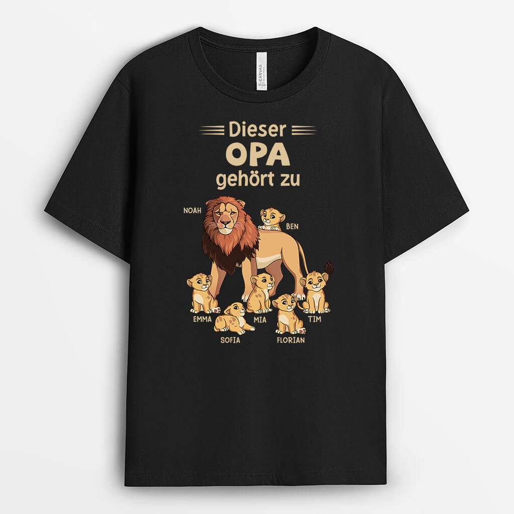 Dieser Opa Gehört Zu Löwe - Personalisiertes Geschenk | T-shirt für Opas