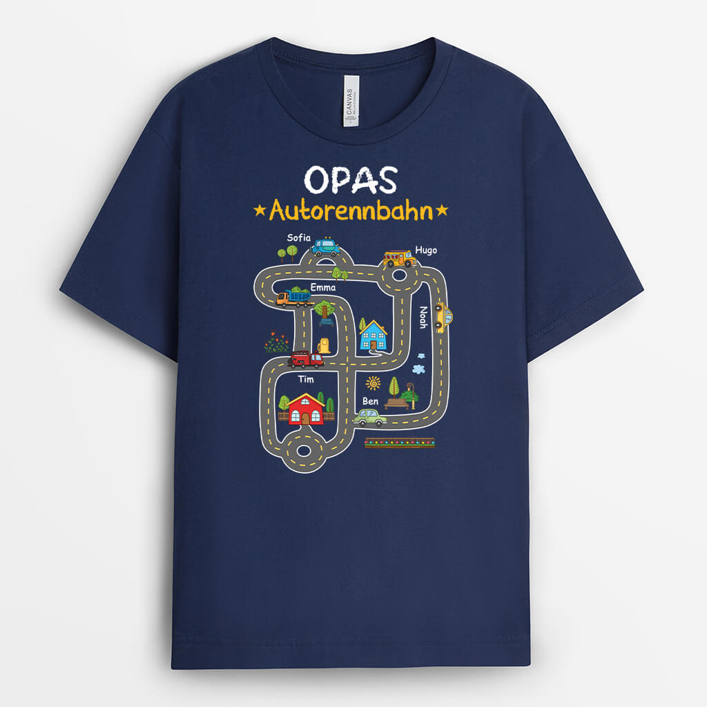 Papas/Opas Autorennbahn - Personalisiertes Geschenk | T-shirt für Herren