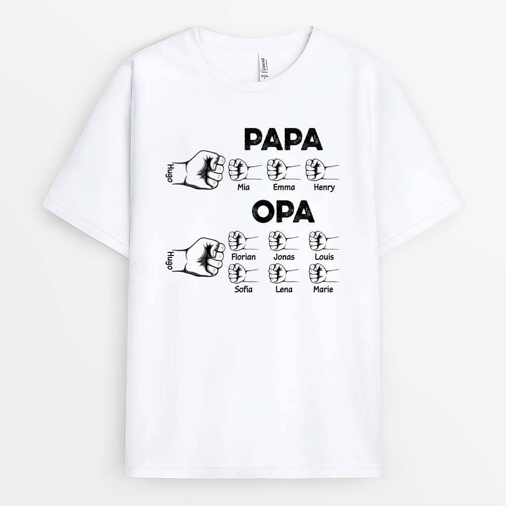 Papa und Kinder Faust - Personalisiertes Geschenk | T-shirt für Papas