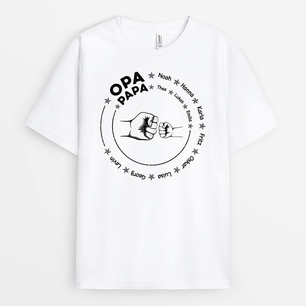 Opa Papa und Kinder Faust - Personalisiertes Geschenk | T-shirt für Opas/Papas