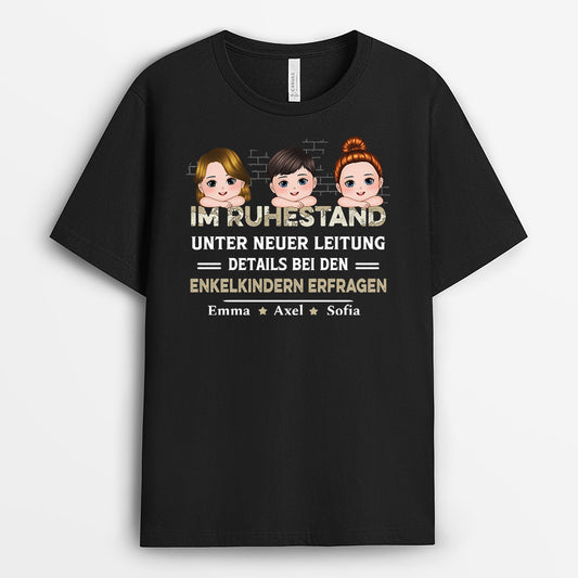 2293AGE1 personalisiertes im ruhestand unter neuer leitung siehe enkelkinder fur details t shirt 2293a648b