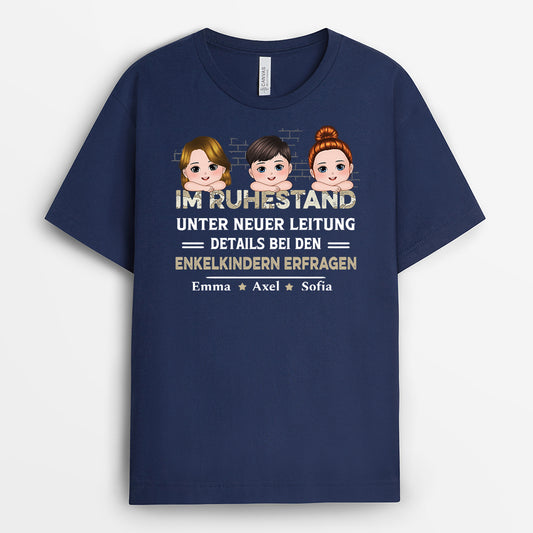 2293AGE2 personalisiertes im ruhestand unter neuer leitung siehe enkelkinder fur details t shirt 2293a648b