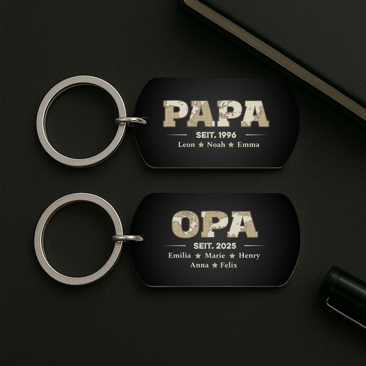 2315JGE2 papa seit weltkarte aluminium schlusselanhanger papa personalisiert_ 2315JTL5B