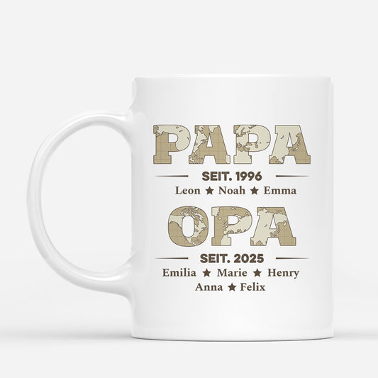 2315MGE1 opa papa seit weltkarten personalisierte tasse papa opa_ 2315M5T5B