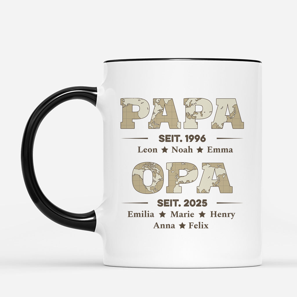 2315MGE2 opa papa seit weltkarten personalisierte tasse papa opa_ 2315M5T5B