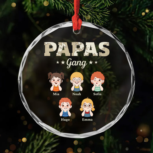 2317OGE1 papas gang weltkarte personalisierte glas ornamente papa opa 2317OKL0B