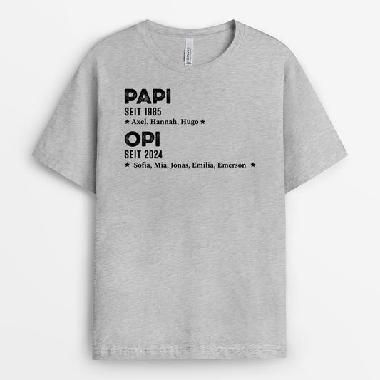 2318AGE2 personalisiertes papa opa seit t shirt 2318a5a5b