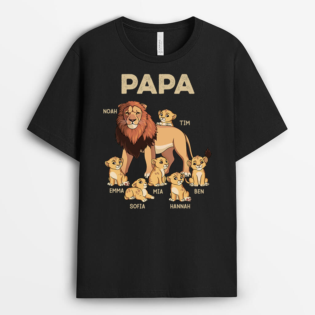 Opa Löwe - Personalisiertes Geschenk | T-Shirt für Opas