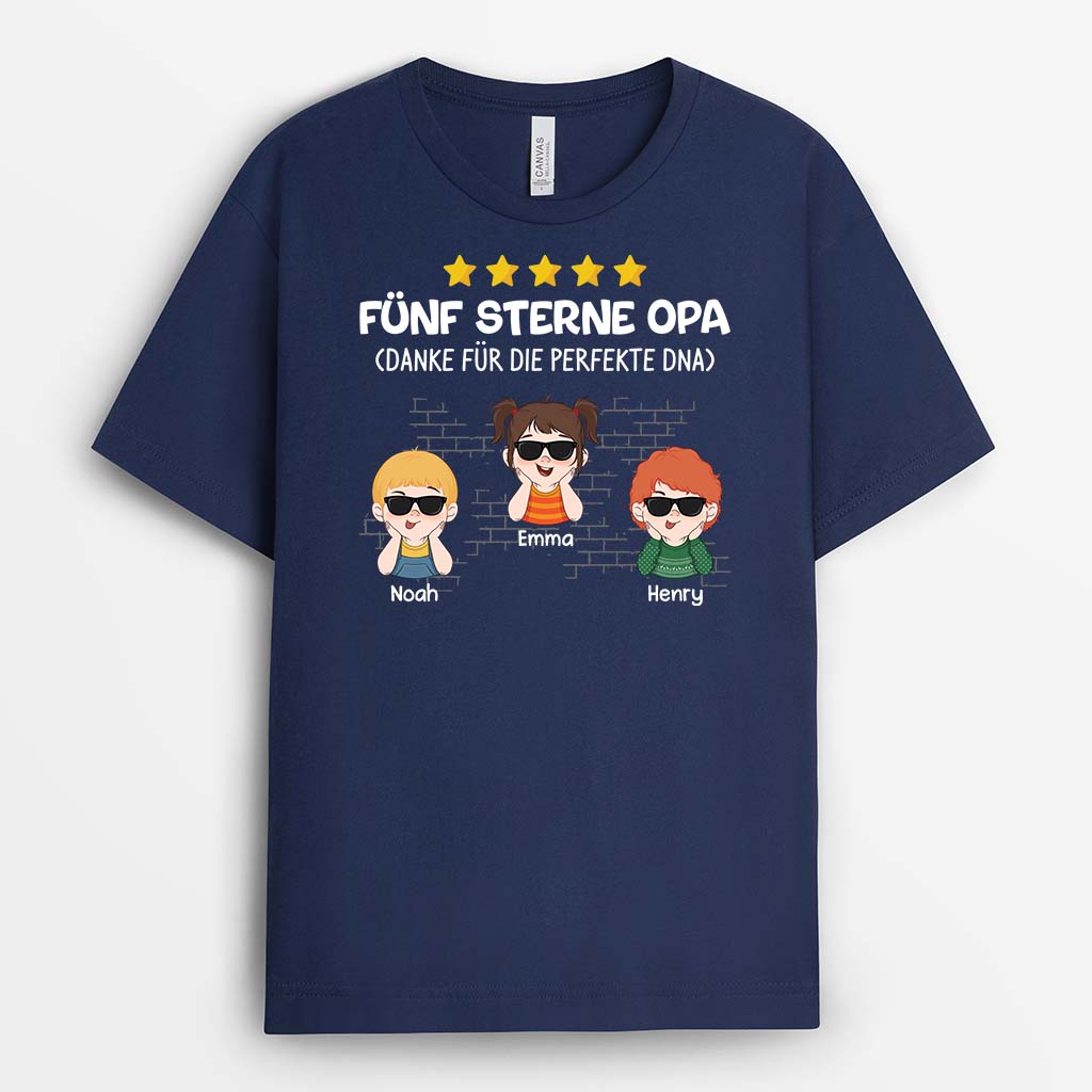 Fünf Sterne Papa Danke Für Die Perfekte DNA - Personalisiertes Geschenk | T-Shirt für Herren