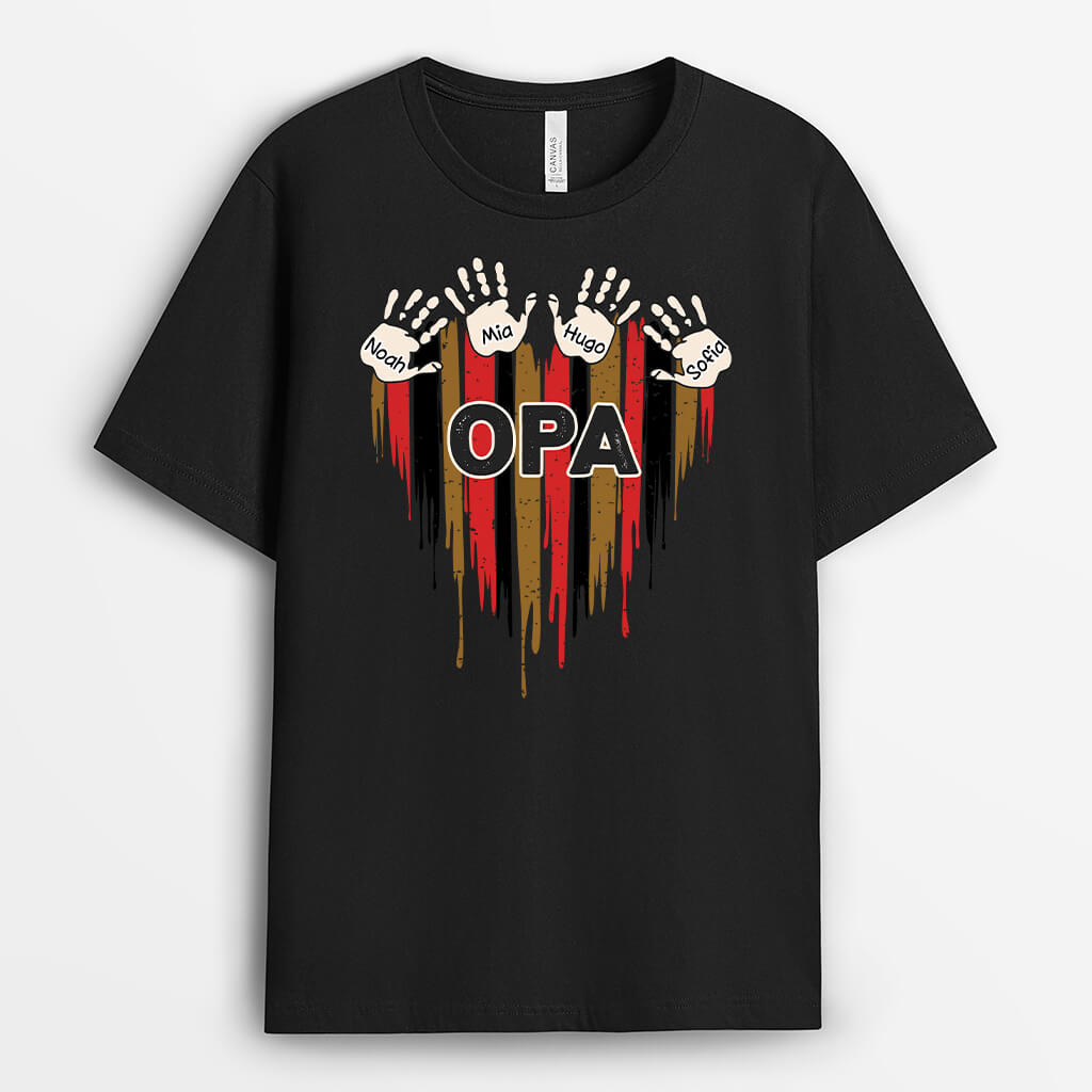 Papa Und Kinder Hände - Personalisiertes Geschenk | T-Shirt für Papas