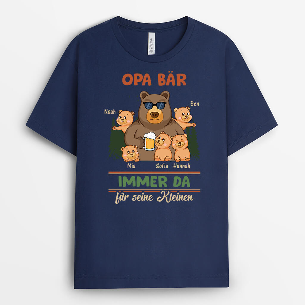 Papa/Opa Bär Immer Da Für Seine Kleinen - Personalisiertes Geschenk | T-shirt für Opas/Papas