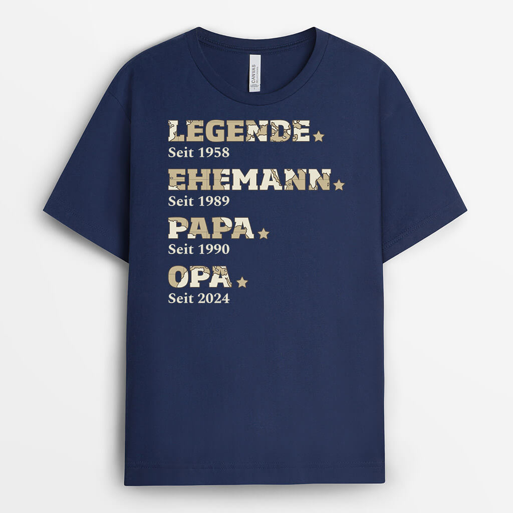 Die Legende Und Karte - Personalisiertes Geschenk | T-shirt für Opas/Papas