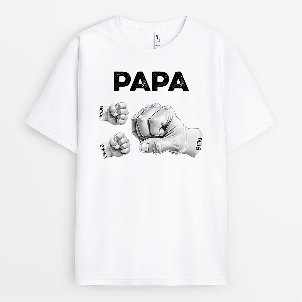2367AGE1 personalisiertes papa starke faust t shirt 2367a5c5b