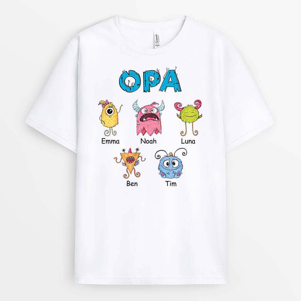 Papa/Opa Monster - Personalisiertes Geschenk | T-shirt für Opas/Papas