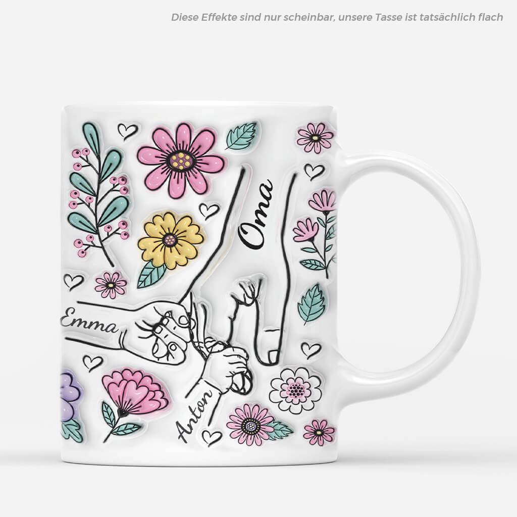 Mama Und Kinder Blumen - Personalisiertes Geschenk | Tasse für Mamas