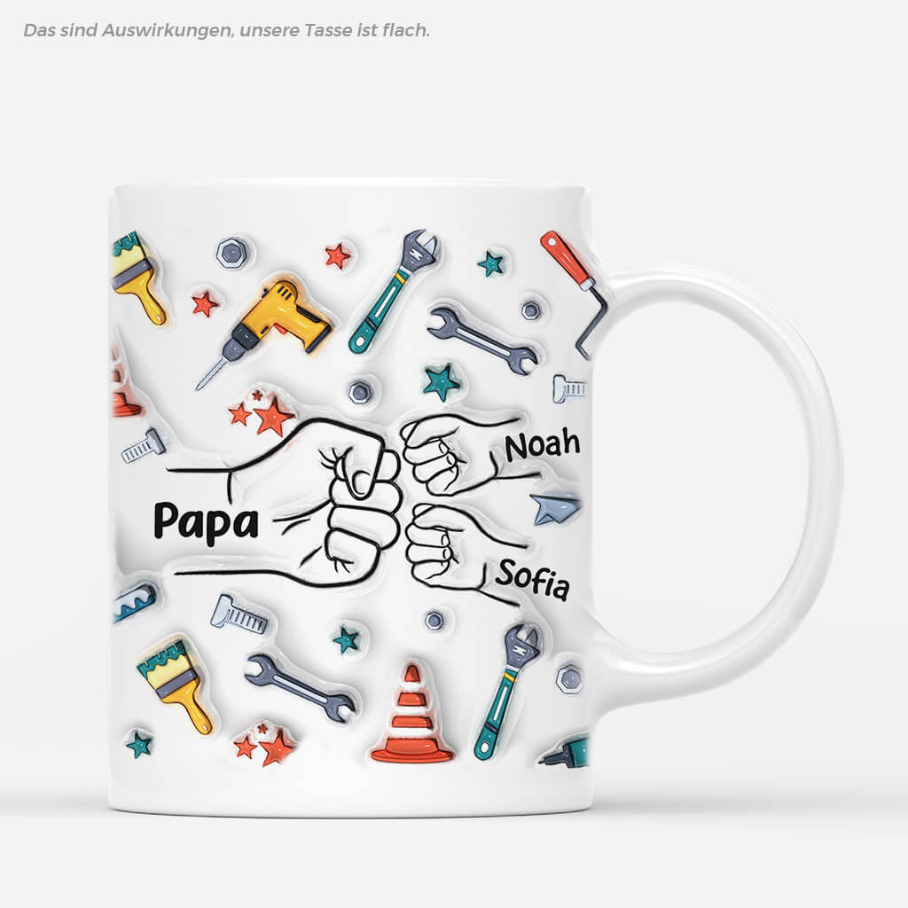 Papa Und Kinder Werkzeug - Personalisiertes Geschenk | Tasse für Papas